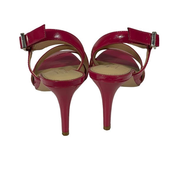 Antonio Melani Hot Pink Patent Leather Strappy Slingback Heels Sandals Sz 7.5 - Picture 6 of 10